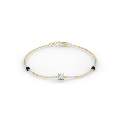 Guru Jewel's Round C.Z Solitaire Diamond Studded Silver Bracelet For Her
