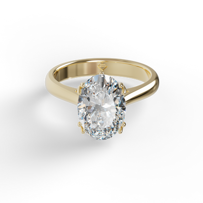 Guru Jewel's Oval Shaped C.Z Solitaire Diamond Studded Silver Ring For Her