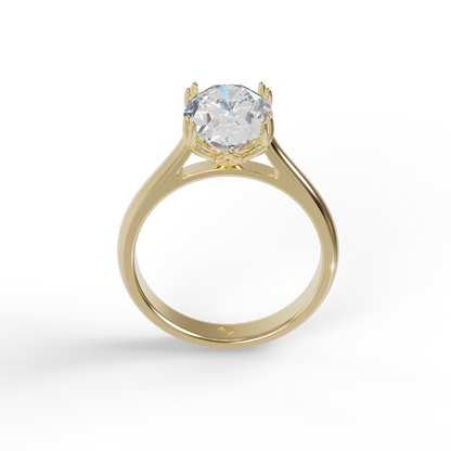 Guru Jewel's Oval Shaped C.Z Solitaire Diamond Studded Silver Ring For Her