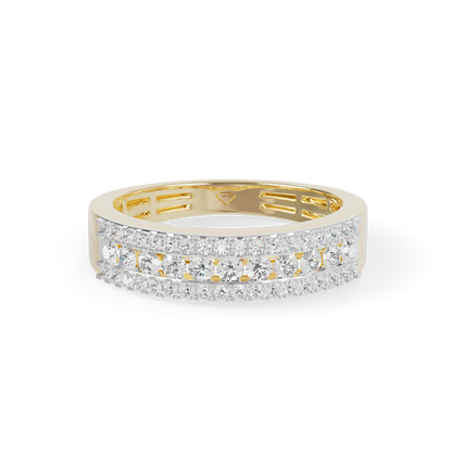 Guru Jewel's Radiant Double-Row Pave Crystal Silver Ring for Her