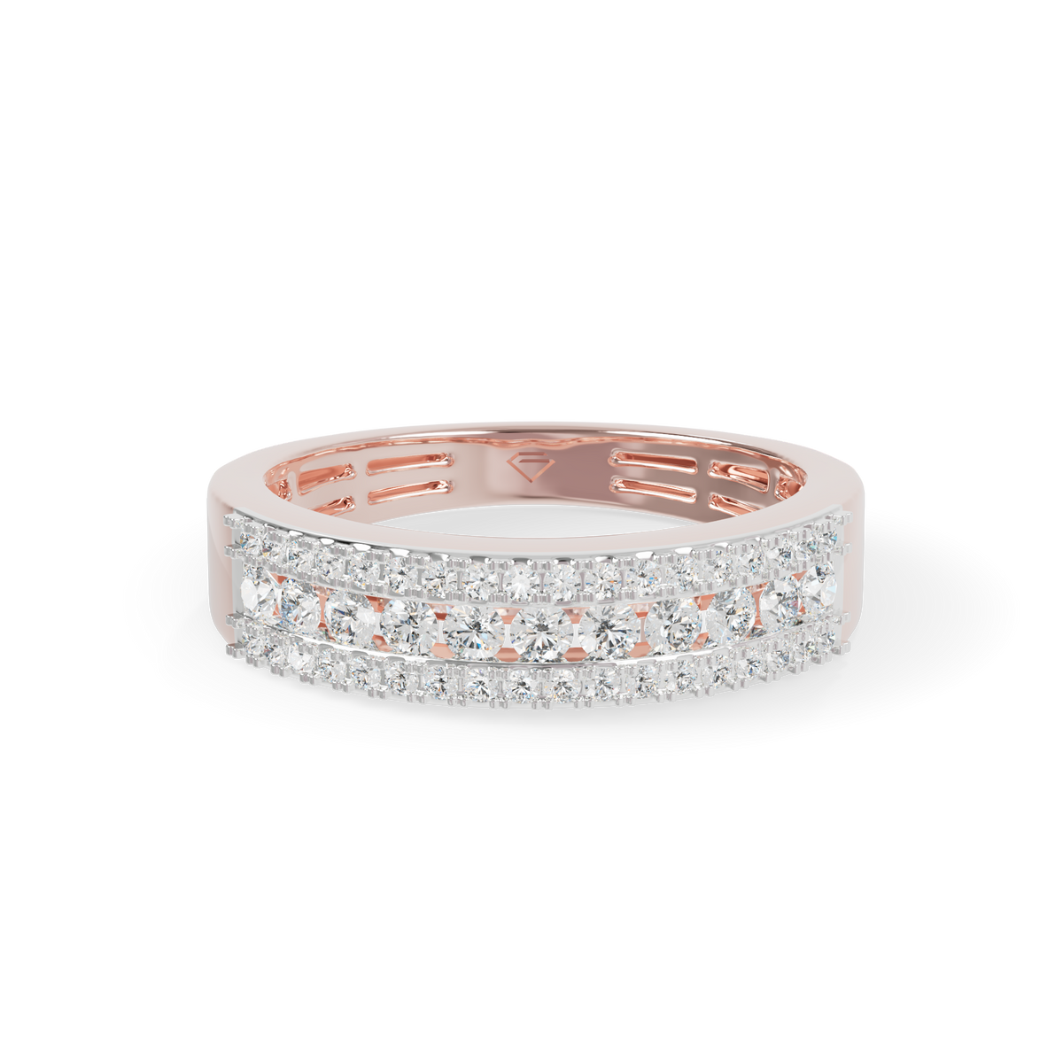 Guru Jewel's Radiant Double-Row Pave Crystal Silver Ring for Her