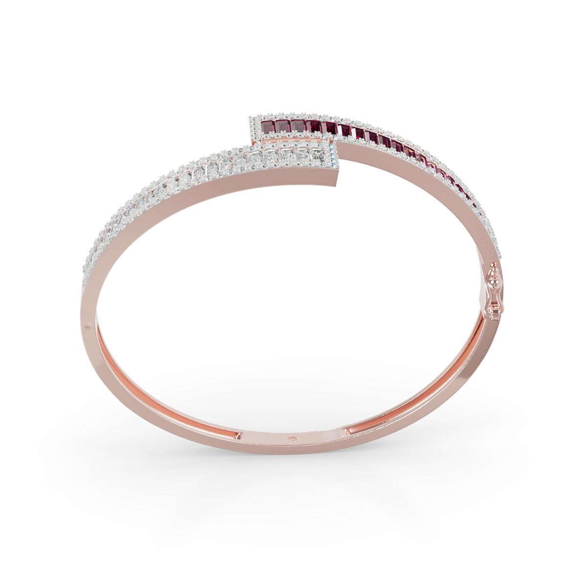 Guru Jewel's Round And Baguette Diamond Studded Fascinating Silver Bracelet For Her