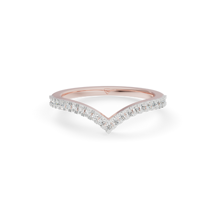 Guru Jewel's Radiant V-Shape Pave Contour Silver Ring for Her