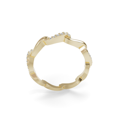 Guru Jewel's Wavy Diamond Stackable Ring for Her