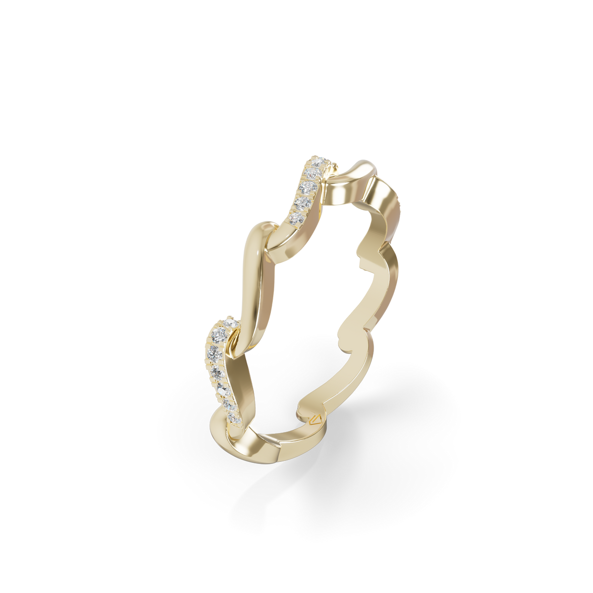 Guru Jewel's Wavy Diamond Stackable Ring for Her