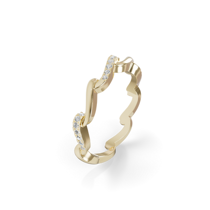 Guru Jewel's Wavy Diamond Stackable Ring for Her