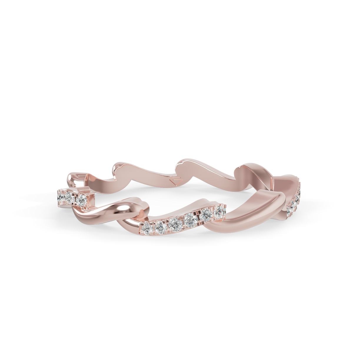 Guru Jewel's Wavy Diamond Stackable Ring for Her