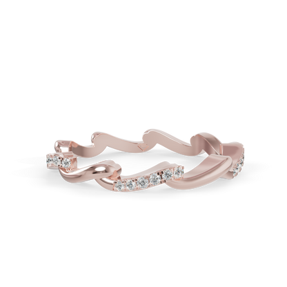 Guru Jewel's Wavy Diamond Stackable Ring for Her
