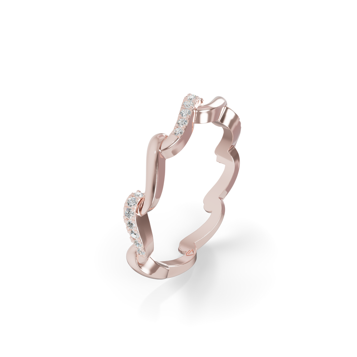 Guru Jewel's Wavy Diamond Stackable Ring for Her