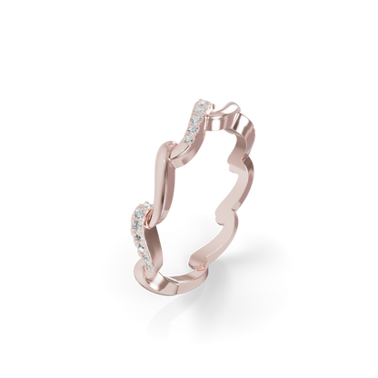 Guru Jewel's Wavy Diamond Stackable Ring for Her