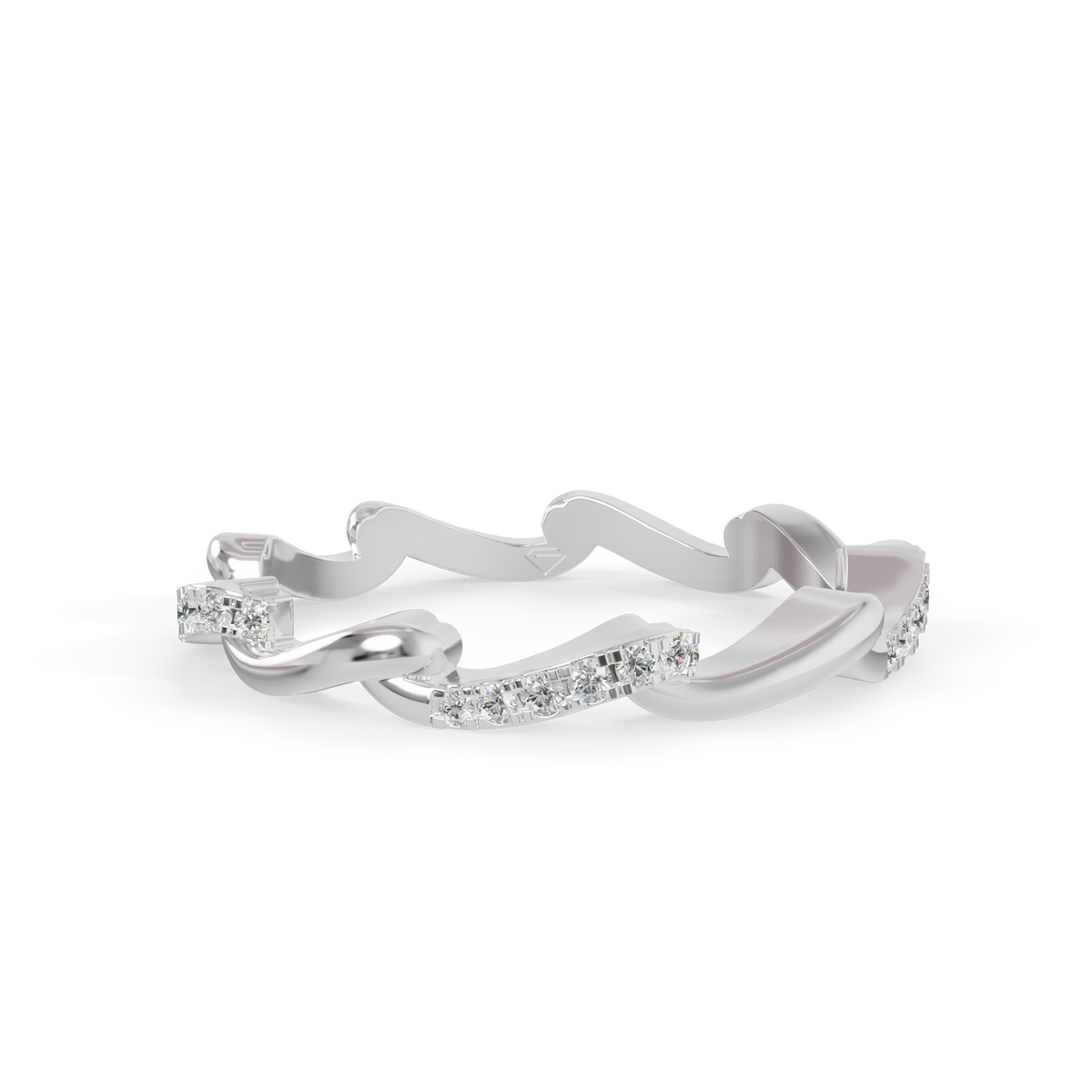 Guru Jewel's Wavy Diamond Stackable Ring for Her