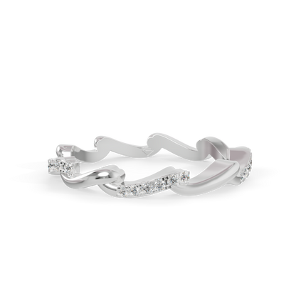 Guru Jewel's Wavy Diamond Stackable Ring for Her