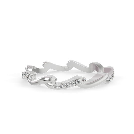 Guru Jewel's Wavy Diamond Stackable Ring for Her