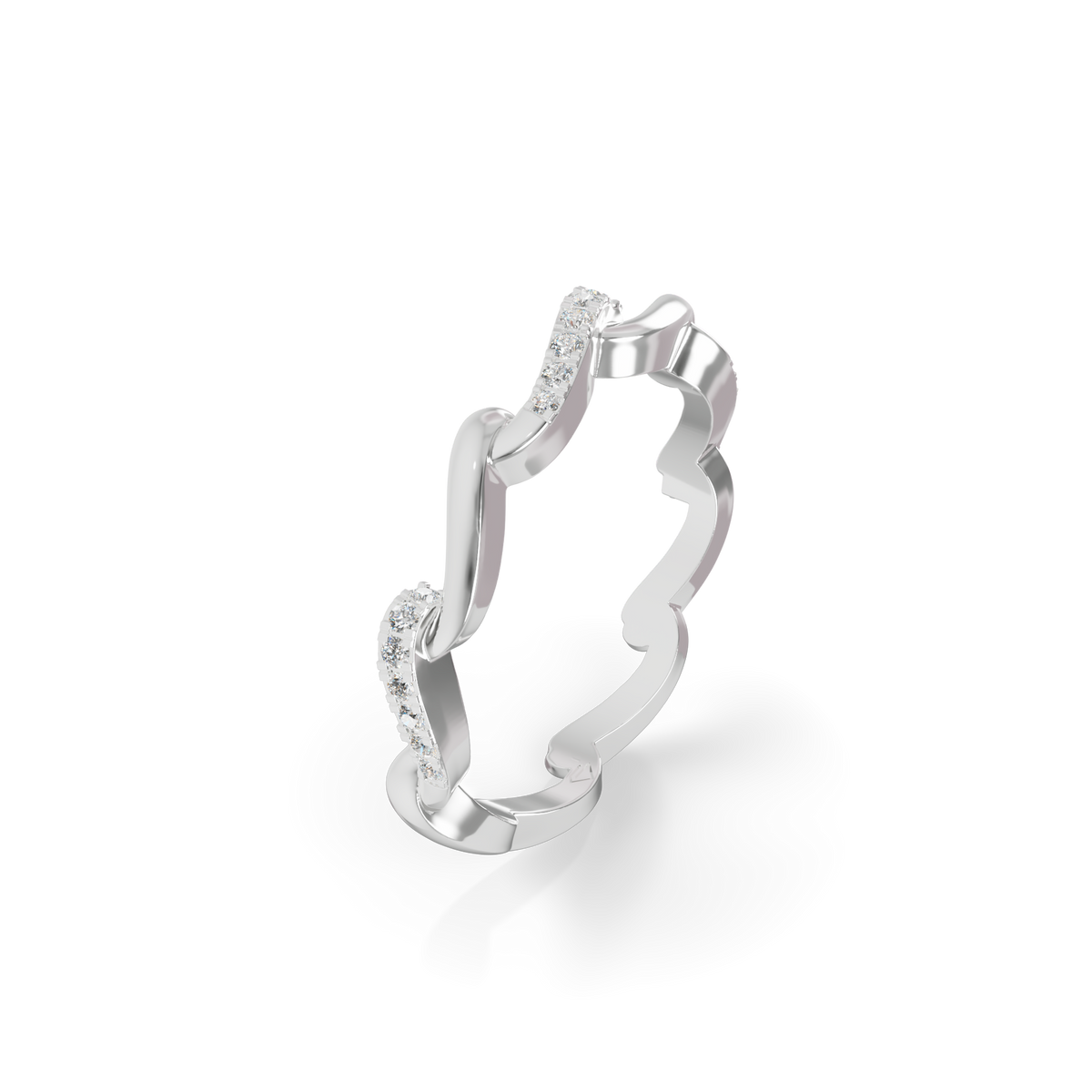 Guru Jewel's Wavy Diamond Stackable Ring for Her