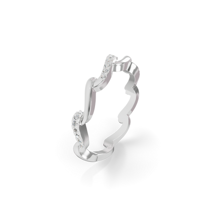 Guru Jewel's Wavy Diamond Stackable Ring for Her