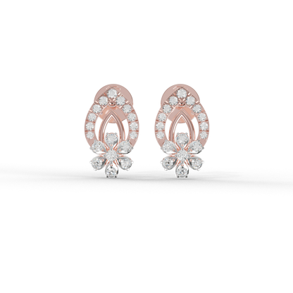 Guru Jewel's Radiant Pave-Set Teardrop Cluster Silver Earrings for Her