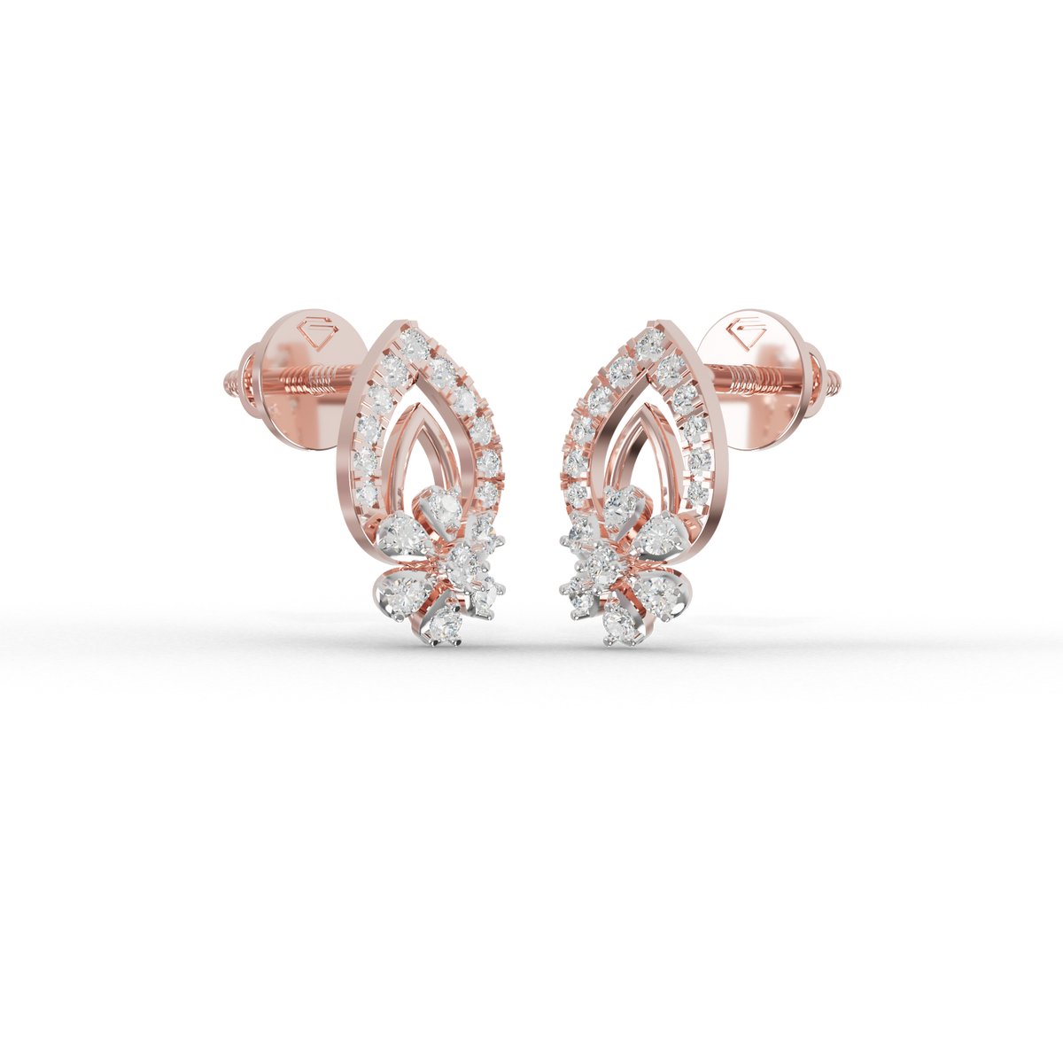 Guru Jewel's Radiant Pave-Set Teardrop Cluster Silver Earrings for Her