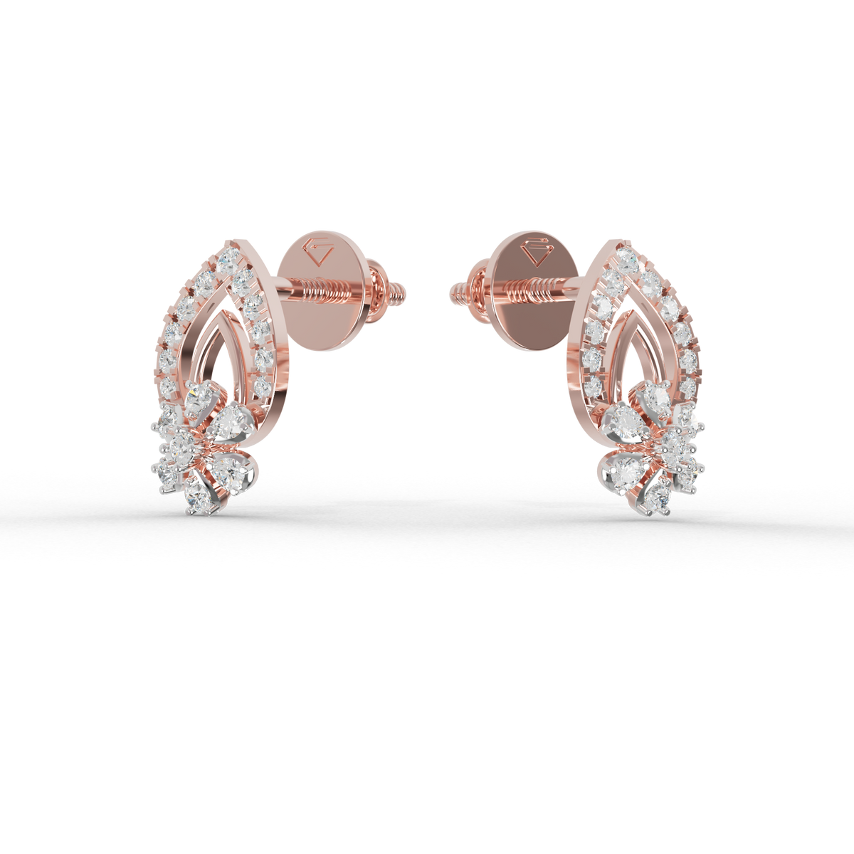 Guru Jewel's Radiant Pave-Set Teardrop Cluster Silver Earrings for Her