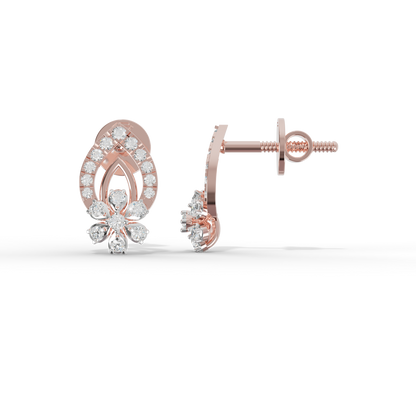 Guru Jewel's Radiant Pave-Set Teardrop Cluster Silver Earrings for Her