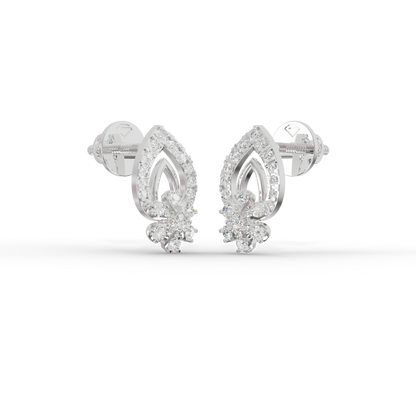 Guru Jewel's Radiant Pave-Set Teardrop Cluster Silver Earrings for Her