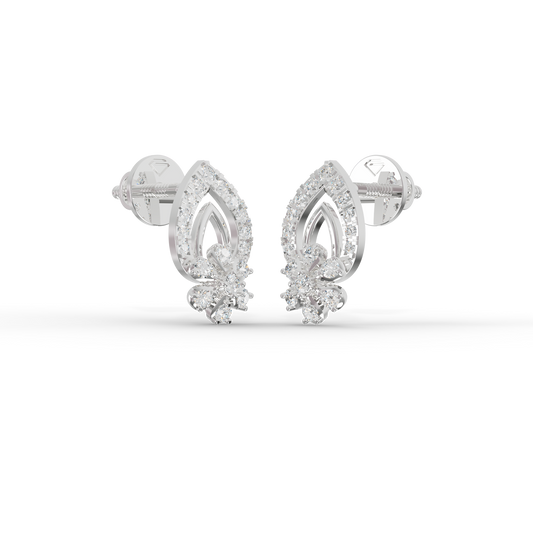 Guru Jewel's Radiant Pave-Set Teardrop Cluster Silver Earrings for Her