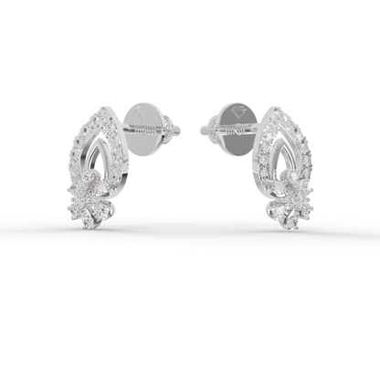 Guru Jewel's Radiant Pave-Set Teardrop Cluster Silver Earrings for Her