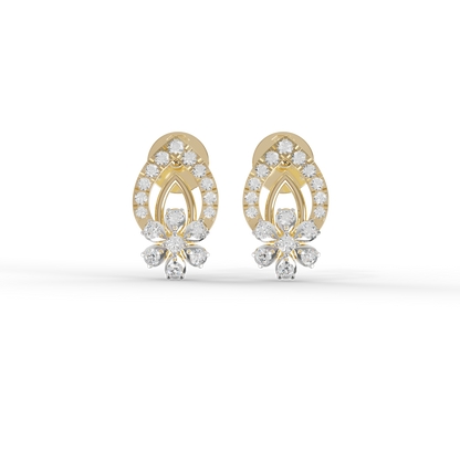 Guru Jewel's Radiant Pave-Set Teardrop Cluster Silver Earrings for Her