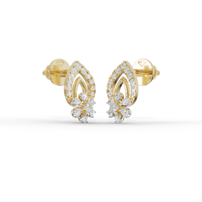 Guru Jewel's Radiant Pave-Set Teardrop Cluster Silver Earrings for Her