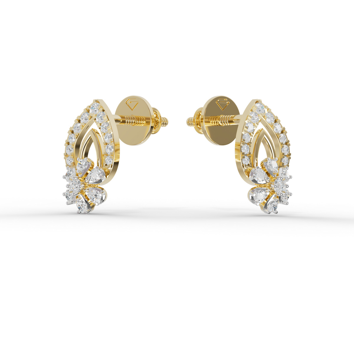 Guru Jewel's Radiant Pave-Set Teardrop Cluster Silver Earrings for Her