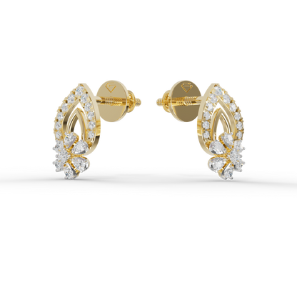 Guru Jewel's Radiant Pave-Set Teardrop Cluster Silver Earrings for Her