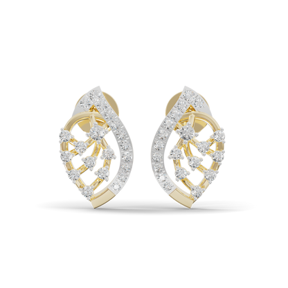 Guru Jewel's  Openwork Marquise Lattice Diamond Cluster Earrings for Her