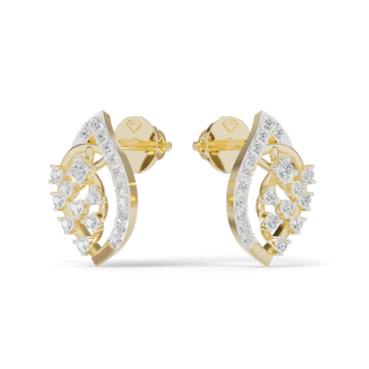 Guru Jewel's  Openwork Marquise Lattice Diamond Cluster Earrings for Her
