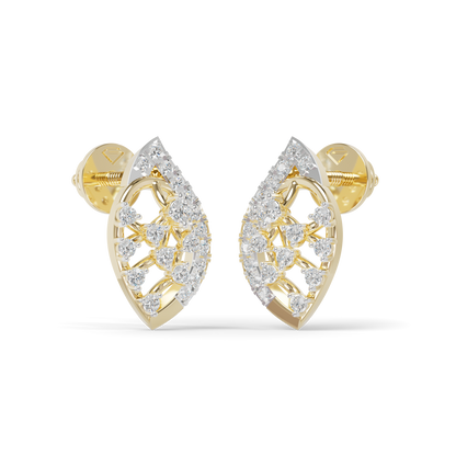 Guru Jewel's  Openwork Marquise Lattice Diamond Cluster Earrings for Her
