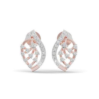 Guru Jewel's  Openwork Marquise Lattice Diamond Cluster Earrings for Her