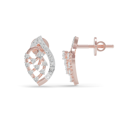 Guru Jewel's  Openwork Marquise Lattice Diamond Cluster Earrings for Her