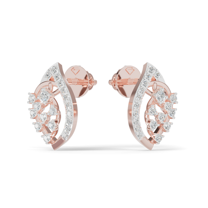 Guru Jewel's  Openwork Marquise Lattice Diamond Cluster Earrings for Her