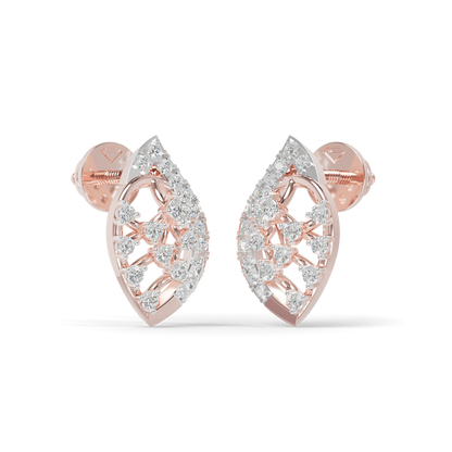 Guru Jewel's  Openwork Marquise Lattice Diamond Cluster Earrings for Her