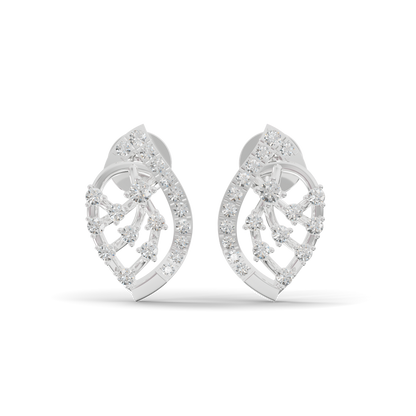Guru Jewel's  Openwork Marquise Lattice Diamond Cluster Earrings for Her
