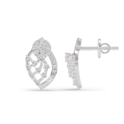 Guru Jewel's  Openwork Marquise Lattice Diamond Cluster Earrings for Her