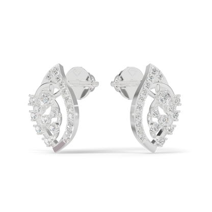 Guru Jewel's  Openwork Marquise Lattice Diamond Cluster Earrings for Her