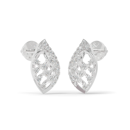 Guru Jewel's  Openwork Marquise Lattice Diamond Cluster Earrings for Her