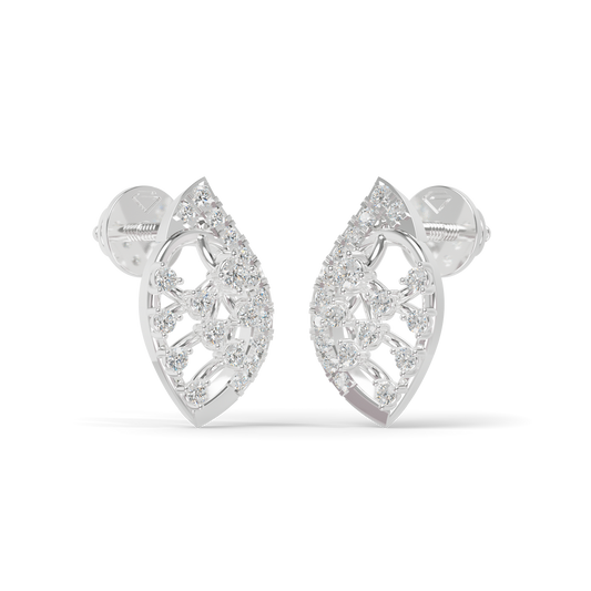 Guru Jewel's  Openwork Marquise Lattice Diamond Cluster Earrings for Her