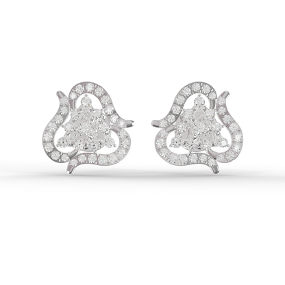 Guru Jewel's Swirling Frame and Triangular Cluster Diamond Earrings for Her