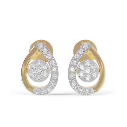 Guru Jewel's  Luminous Open-Work Pear-Shaped Frame Featuring a Sparkling Round Cluster Earrings for Her