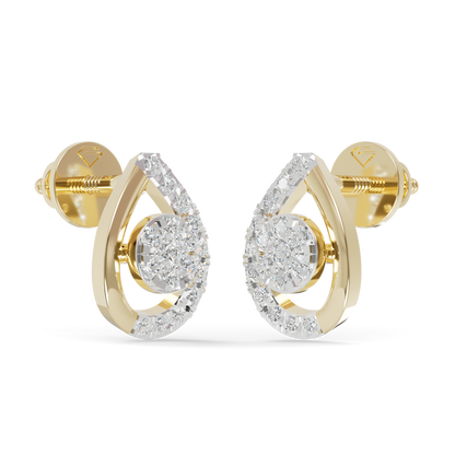 Guru Jewel's  Luminous Open-Work Pear-Shaped Frame Featuring a Sparkling Round Cluster Earrings for Her