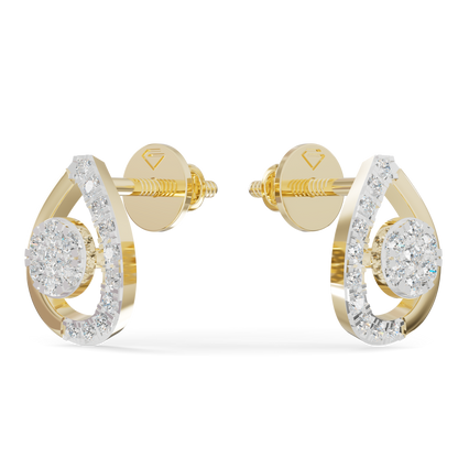 Guru Jewel's  Luminous Open-Work Pear-Shaped Frame Featuring a Sparkling Round Cluster Earrings for Her