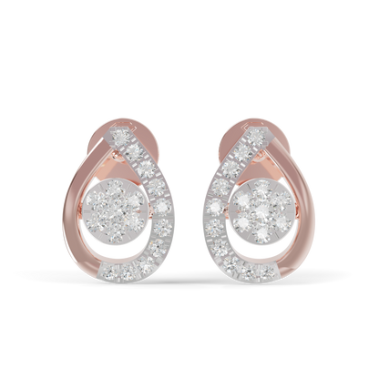 Guru Jewel's  Luminous Open-Work Pear-Shaped Frame Featuring a Sparkling Round Cluster Earrings for Her