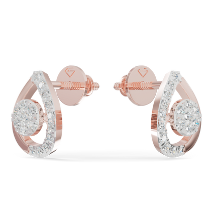 Guru Jewel's  Luminous Open-Work Pear-Shaped Frame Featuring a Sparkling Round Cluster Earrings for Her