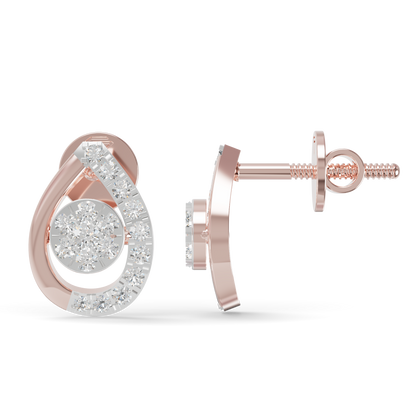 Guru Jewel's  Luminous Open-Work Pear-Shaped Frame Featuring a Sparkling Round Cluster Earrings for Her