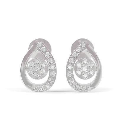 Guru Jewel's  Luminous Open-Work Pear-Shaped Frame Featuring a Sparkling Round Cluster Earrings for Her